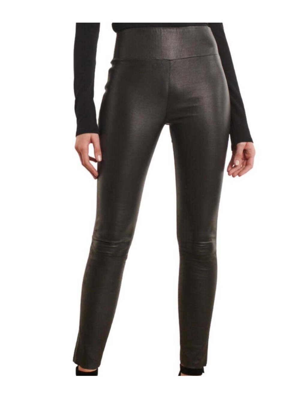 SPRWMN High Waist Leather Ankle Leggings Black L